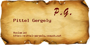 Pittel Gergely névjegykártya